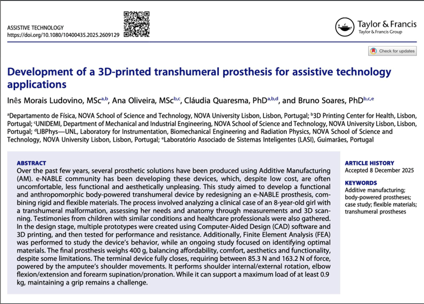 Nova Publicação Científica | 3D Printing Center for Health
